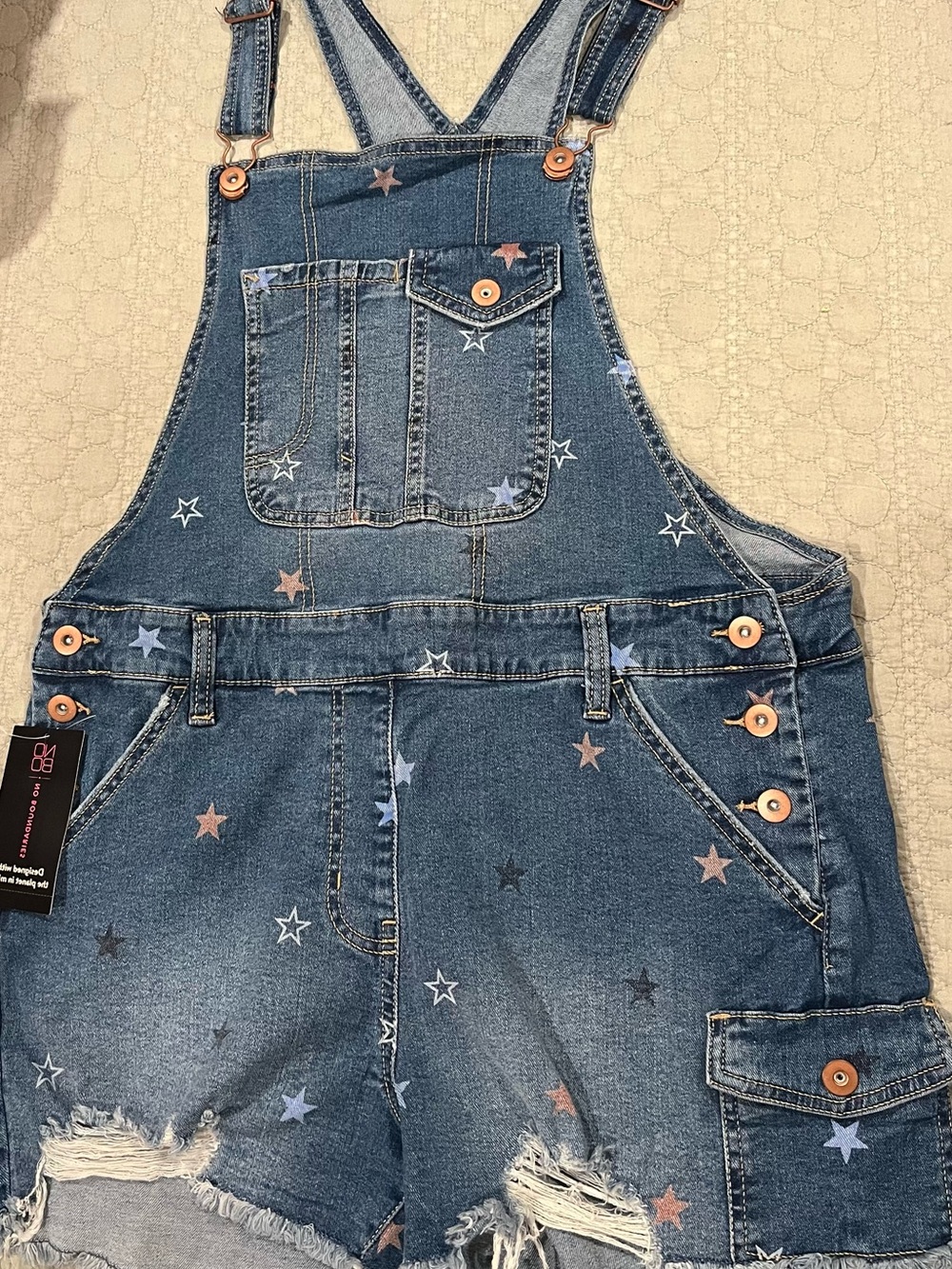 Denim short overalls- juniors